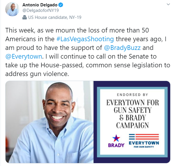 This week, as we mourn the loss of more than 50 Americans in the #LasVegasShooting three years ago, I am proud to have the support of  @BradyBuzz  and  @Everytown . I will continue to call on the Senate to take up the House-passed, common sense legislation to address gun violence.