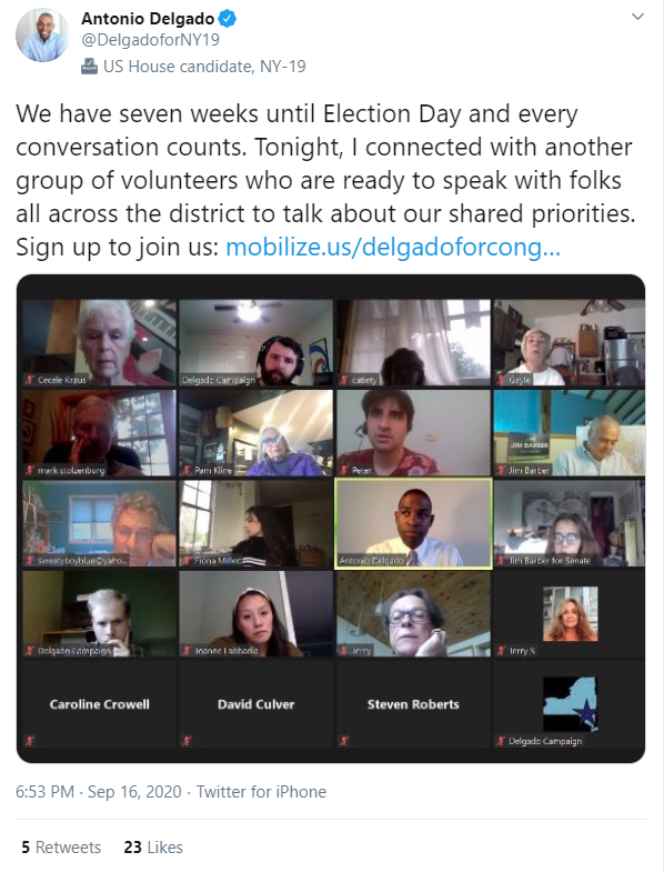 We have seven weeks until Election Day and every conversation counts. Tonight, I connected with another group of volunteers who are ready to speak with folks all across the district to talk about our shared priorities. Sign up to join us: https://mobilize.us/delgadoforcongress/